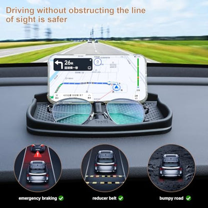 Anti-Slip Car Dash Grip Pad for Cell Phone, Keychains, Sun Glasses,Stand for Navigation Cell Phone (Black)