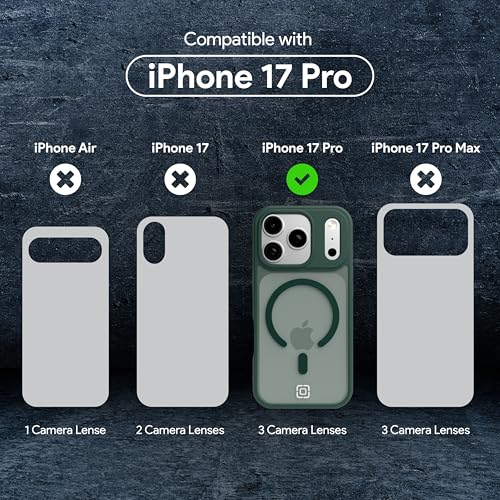 Incipio - Fog iPhone 17 Pro, Magsafe Compatible Phone Case, 10ft Drop Tested, Ultra Durable & Shock Absorbing, Scratch Resistant & Slim Profile (Green) - color: Green, size: iPhone 17 Pro