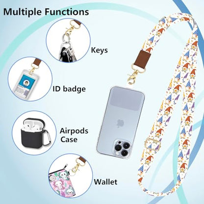 Phone Lanyard Wrist Strap Crossbody Adjustable, Cell Phone Lanyard for Around The Neck Shoulder Wristlet Strap - color: Gnomes