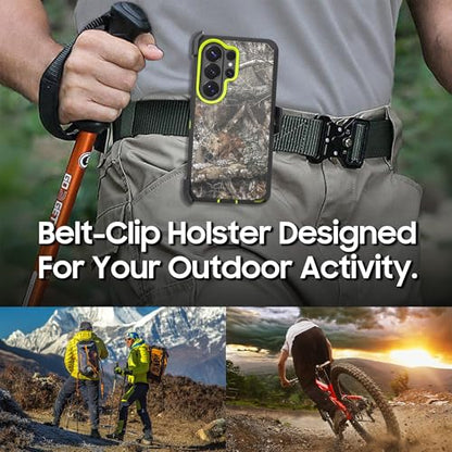 Compatible for Samsung S26 Ultra Rugged Case with Belt Clip Holster & Built-in Screen Protector, Heavy-Duty Full-Body Shockproof Cover, Military-Grade Protective Case (Camo Green) - color: Camo Green