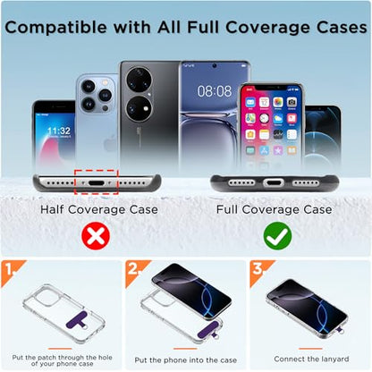 3-in-1 Crossbody Phone Lanyard & Wrist Strap - color: Purple