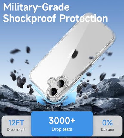 USLAI Case for iPhone 16 Plus, Anti-Yellowing, Crystal Clear Back, Shockproof & Military‑Grade Drop Protection - Transparent - color: Clear, size: iPhone 16 Plus