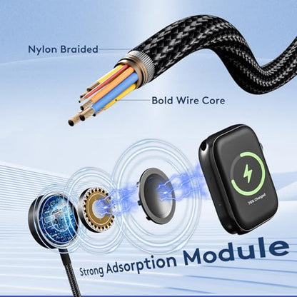 2-in-2 USB A/C to Galaxy Watch/USB C Multiple Portable Travel Charger Cable