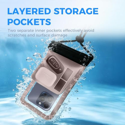 Wokyo IPX8 Waterproof Phone Pouch with Double Pocket, Protective Cellphone Dry Bag Case Fits Up to 7.5" Offers Touchscreen Functionality Waterproof Phone Case for Pools Lakes Rivers Cruises Green - color: Green