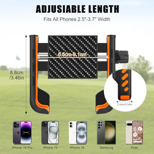 Ultra Strength Alloy Golf Cart Phone Holder Mount