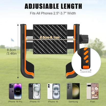 Ultra Strength Alloy Golf Cart Phone Holder Mount
