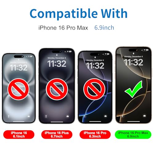 Mothca Matte Privacy Screen Protector for iPhone 16 Pro Max[6.9 inch] with Easy Installation Tool, Anti Spy Anti Glare Full Coverage Tempered Glass Film, Anti-Fingerprint, Case Friendly Smooth as Silk - size: iPhone 16 Pro Max-6.9 Inch