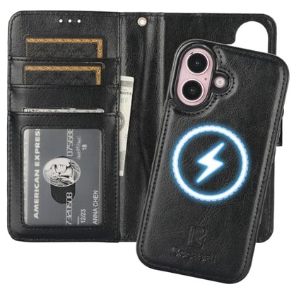 Bocasal for MagSafe Wallet Case Card Holder for iPhone 16, Black - color: Black for MagSafe