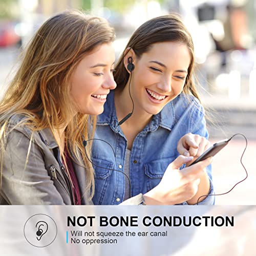 Open-Ear 3.5mm Jack Headphones,Sport Earbuds Wired with Microphone,for Work,Music, Gaming - color: Black, style: 3.5mm