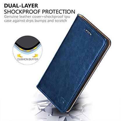 Belemay Compatible with iPhone 6s Case, Compatible with iPhone 6 Case, Genuine Leather Slim Wallet, Flip Folio Cover Card Holder Slots, Kickstand, Cash Pocket, Blue - color: Classic Blue, size: iPhone 6/6S