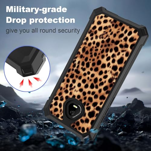 for Schok Volt Sv67q Sv67332 Case with Screen Protector, Military Grade Drop Protection, Dual Layer Hybrid Shockproof Protection TPU Phone Case for Schok Volt Sv67q, Leopard Print - color: Leopard Print