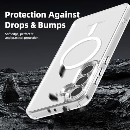 Lunivop for Samsung Galaxy s25 Case Hard [Compatible with Magsafe Wireless Charging] Yellowing Resistant Magnetic Cover Clear para S 25 6.2'' 5G 2025 Rugged Best Phone Cases Clear - color: Clear, size: Compatible with Samsung Galaxy S25