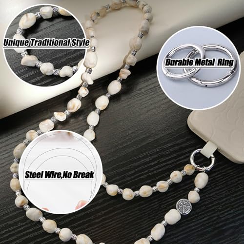 Phone Crossbody Strap, 2in1 Wrist Charm&Shoulder Lanyard,3Ways Usage free to Assembly and Disassembly Phone Strap with Tether Patches for Most Phones Bag Purse (L) - color: N