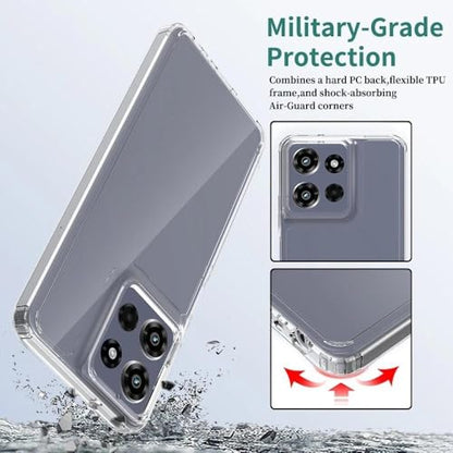 for Moto G Power 5G 2025 Case Crystal Clear Slim Hard Case Hybrid Shockproof Bumper with Tempered Glass Screen Protector Full Body Anti-Yellow Anti-Scratch Phone Protective Cover - color: Moto G Power 5G 2025