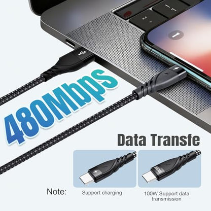 100W 3 USB C Splitter Charging Cable, Multi C Cords for all USB C Devices