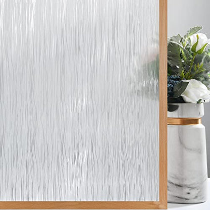 VELIMAX Frosted Window Privacy Film Non Adhesive Window Cling Removable Glass Covering Clear Water Opaque Window Film for Home Anti UV 35.4x118 inches - color: Translucent, size: 35.4"x118" (90x300cm)