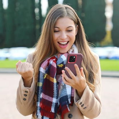 Sansunto for iPhone 16e Case, Protective Cover for 13, 14, 15, 16E 6.1", Heavy Duty Shockproof Drop Proof 3 in 1 Silicone Rubber Cover, Rugged Hybrid Durable Phone Cases for Women (Burgundy) - color: Burgundy/Peach