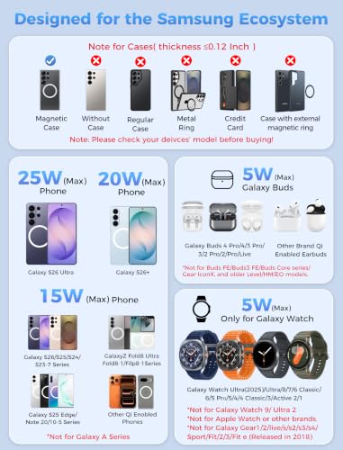 Aeinidi 25W Super Fast Strong Magnetic Wireless Charger for Samsung - color: Black Carbon, size: 25W