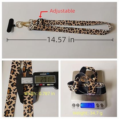 Leopard Phone Lanyard Crossbody for Women, Phone Neck Strap