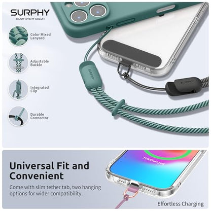 SURPHY 3 Pack Phone Wrist Strap, Phone Lanyard with Cellphone Tether Tab - color: Black & Green & Lilac Purple