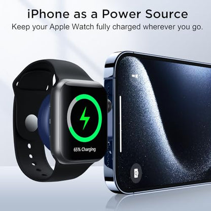 for Apple Watch Charger, Dual-Port Magnetic Portable iWatch Charger - color: B-Sea Blue