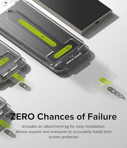 Ringke for Samsung Galaxy S24 Ultra Screen Protector [Easy Slide, 2 Pack] | Easy Installation with Alignment Tool, Case Friendly Premium 9H Hardness Tempered Glass - size: Galaxy S24 Ultra