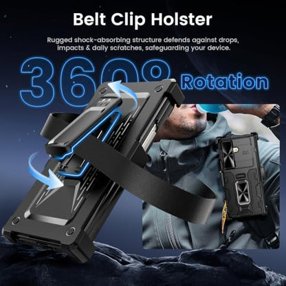 VEGO for Galaxy Z Fold 8 Ultra Case with Belt Clip Holster A-Black - color: A-Black, size: Galaxy Z Fold 8 Ultra