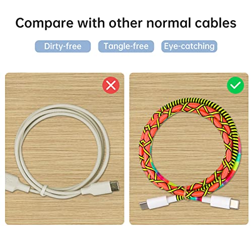 60w USB C to Lighting Cable, Nylon Braided Cable Fast Charging Cable for iPhone 13 13 Pro 12 11 X XS XR 8 Plus(2PCS)