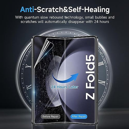 for Samsung Galaxy Z Fold 5 5G Screen Protector, Flexible TPU Screen Protector, 2 Pack Front with 2 Pack Inside, Fingerprint Unlock, Case Friendly, Bubble Free, Anti-Scratch, HD Clear - size: 4 in 1