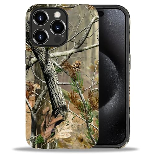 Case for iPhone 15 Pro Max, Dual Layer Phone Cover, Real Jungle Camo | Shockproof Hybrid Phone Case, Soft TPU and Hard PC, Durable Anti-Scratch Protection - color: Real Jungle Camo, size: Iphone 15 Pro Max