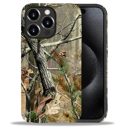 Case for iPhone 15 Pro Max, Dual Layer Phone Cover, Real Jungle Camo | Shockproof Hybrid Phone Case, Soft TPU and Hard PC, Durable Anti-Scratch Protection - color: Real Jungle Camo, size: Iphone 15 Pro Max