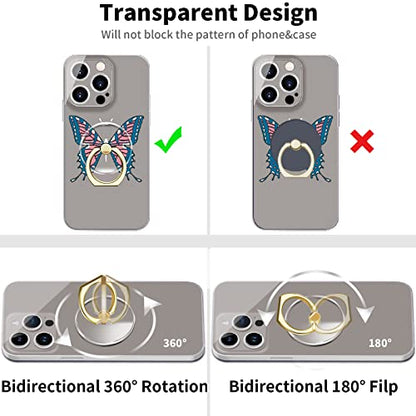 TACOMEGE Transparent Clear Phone Ring Grips Holder Kickstand, Gold
