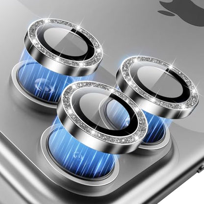 Hoerrye for iPhone 17 Pro Max/17 Pro Camera Lens Protector - Case Friendly - color: Bling Silver