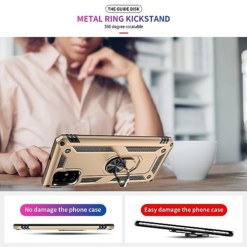 Samsung A71 5G Case, A71 5G Phone Case with Screen Protector, Military Grade Protective Cases with Ring for Samsung Galaxy A71 5G (Golden) - color: golden