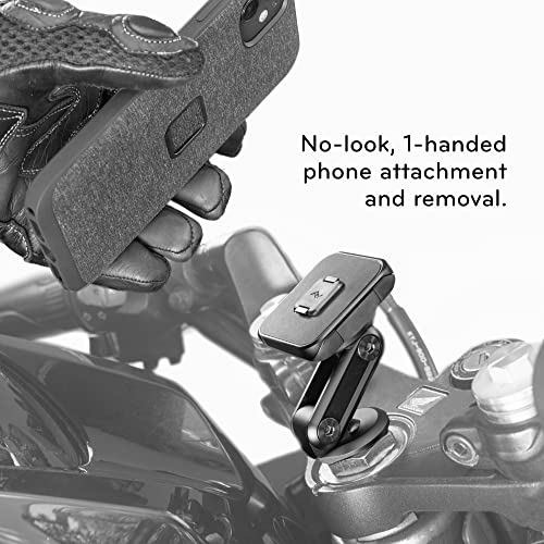 Peak Design Mobile Motorcycle Stem Phone Mount, Non-Charging, SlimLink Mounting Technology, Rigid Arm, Fits Hollow Steering Stem Nuts (13-26mm), Vibration Isolator, Motorcycle Phone Mount