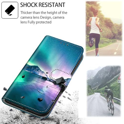 Case Wallet for Motorola Moto G Power 2025/2026, Ice Sea | Kickstand, 3 Card Holder, Shockproof TPU Interior Shell, PU Leather, Magnetic Flip Cover, Lanyard Strap - color: Pic:06