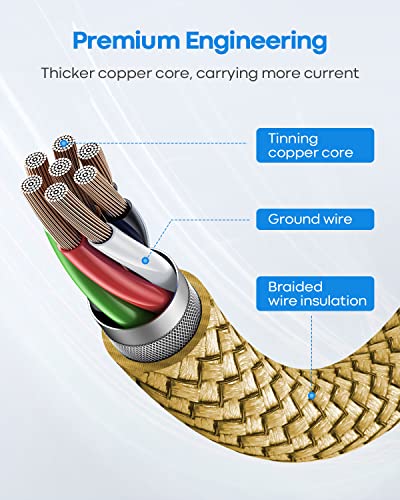 etguuds USB C to USB C Cable 1ft, 2-Pack 60W C to C Cable Fast Charging - color: Gold, size: 1ft