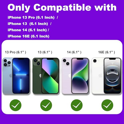 2 Pack Matte Privacy Screen Protector for iPhone 13/13 Pro/14/16e 6.1",Anti-Glare Anti-Fingerprint,No Dazzling Anti-Spy,Smooth Responsive Touch Glass Film,Installation Frame - size: for iPhone 13 / 13 Pro / 14 / 16e