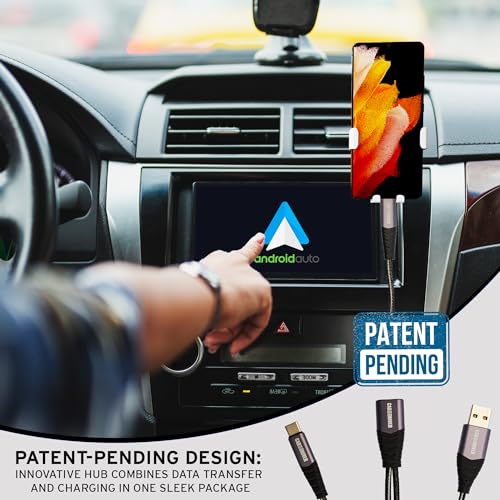 12V Fast Dual-Port Cigarette Lighter USB Car Charger Kit, USB-C & A, Black