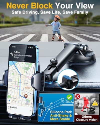 YRU True Military-Grade [360° Rotation Suction] 2026 Ultimate Car Phone Holder Mount 【90+LBS Safest Strongest & Patent Certs】 Dashboard Windshield Vent for iPhone 18 Pro Max Samsung Webcam, Royal Blue - color: Royal Blue