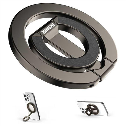 Magnetic Phone Ring Grip for MagSafe Compatible with iPhone Samsung (Grey) - color: Grey