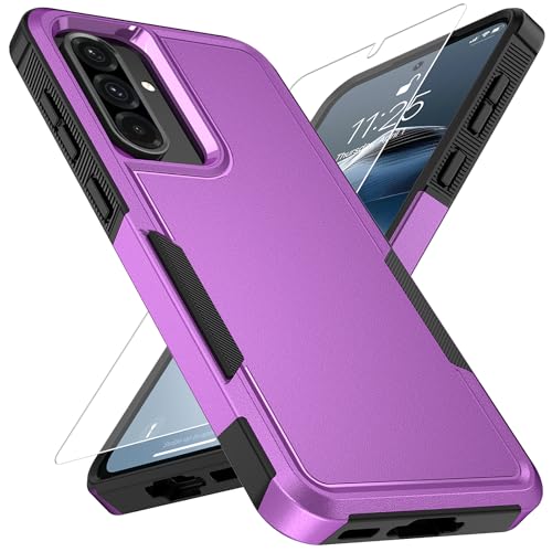 Vinve for Samsung Galaxy A36 5G Case with HD Screen Protector, Military-Grade Shockproof & Dual-Layer Protection, Anti-Slip Grip Design Phone Case, Purple - color: Purple, size: Galaxy A36 5G