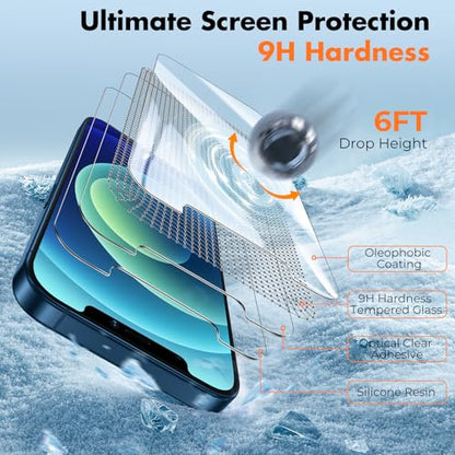 UNBREAKcable 3-Pack Screen Protector for iPhone 12/12 Pro Tempered Glass - size: iPhone 12/12 Pro