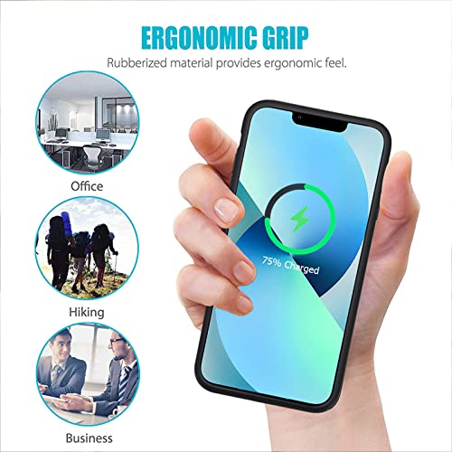 Battery Case for iPhone 13, Full Encircle 10000mAh High Capacity Rechargeable Portable Charger Case Extended Battery Pack Compatible with iPhone 13 (6.1 inch) Wireless Charging Case with Carplay-Black - size: iPhone 13 (6.1 inch)