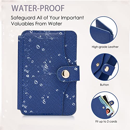 M-Plateau Slim Leather Phone Wallet Stick on With Adhesive Sticker - color: Navy Blue