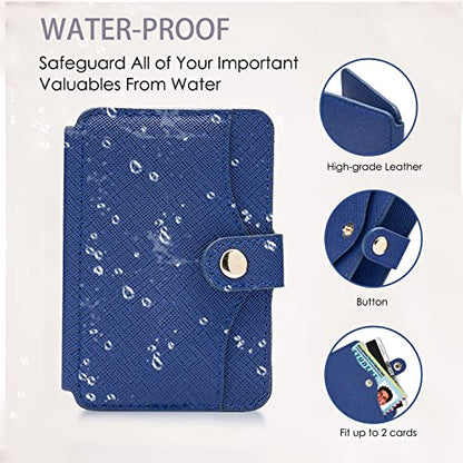 M-Plateau Slim Leather Phone Wallet Stick on With Adhesive Sticker - color: Navy Blue