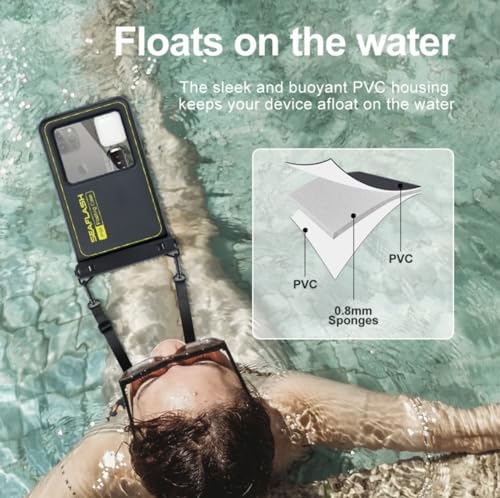 Industrial Field Cases Waterproof Phone Pouch, All Gray/Grey Pouch Cell Phone Floating Pouch with Carrying Strap (Single 7.5) - size: Single 7.5