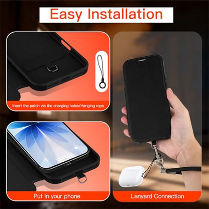 Wallet Phone Case Crafted for iPhone 17 Black | PU Leather Phone Case Flip Cover Wrist Strap Card Holder Slots - color: Black-2, size: iPhone 17