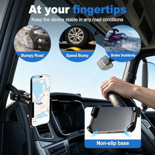 Car/Truck Phone Stand [Shockproof Metal Bracket] Universal Phone Holder, Suitable for Your Car, Truck, Pickup, Van, Excavator, Baby Stroller, Bicycle, Wheelchair