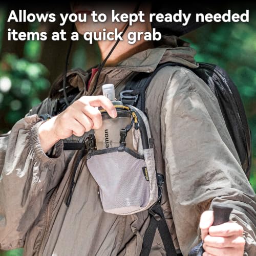 HIKEMAN Backpack Shoulder Strap Pouch - Smartphone Strap Pack,Waterproof Backpack Strap Pocket Attachment Bag for Hikers,Small Crossbody Bag Waist Pack for Sports Hiking Camping(Black) - color: Black